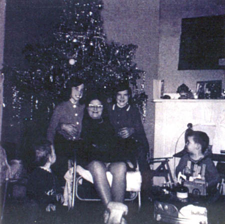 Grandmom with Bonnie - Connie - Jimmy & Jack in Jackson St home - early 60's