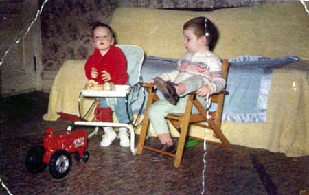 Jack & Jim Kelley in Jackson St home - early 60's