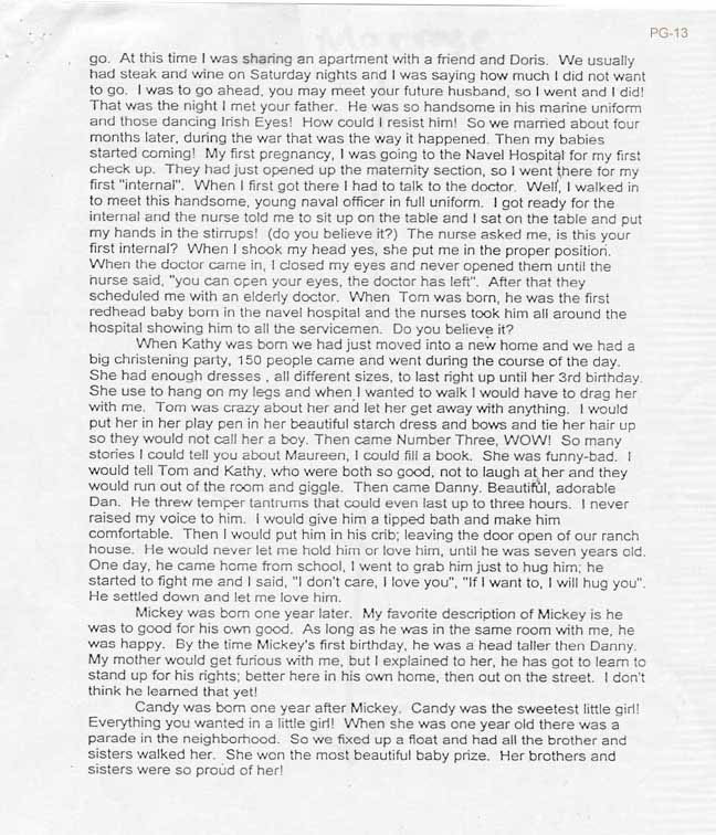 M - PG-13 of Marion Meyer Kelley's Life story