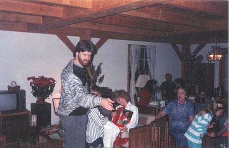 Mom & Jim at Polyana Christmas Party 1988