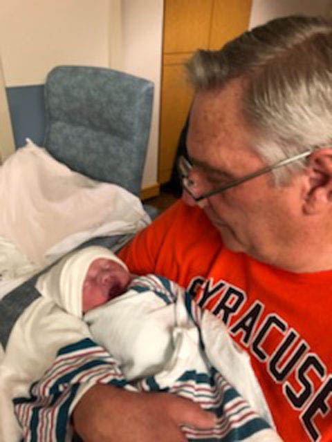 ED DUNNING WITH NEWBORN LUCAS