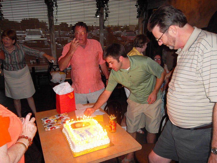 Mickey Kelley 60th B-Day - Mick Rory lighting cake
