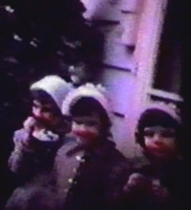 CONNIE-BONNIE-CANDACE KELLEY KIDS FROM AN OLD FAMILY MOVIE SCREENSHOT - 1950s - 2