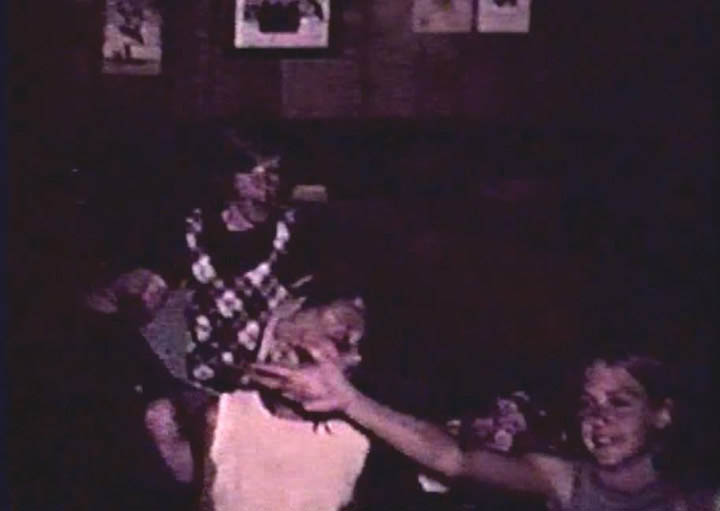 COUSINS JACK KELLEY - DONNA AND CAROLYN SNADER FROM AN OLD FAMILY MOVIE SCREENSHOT - 1970s