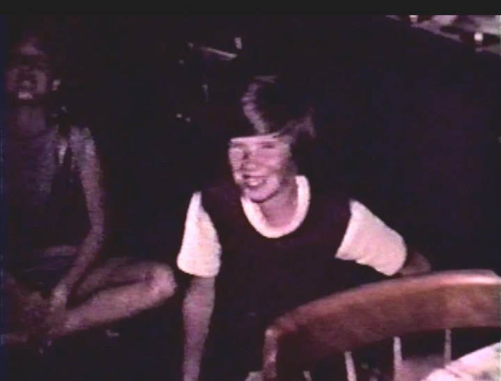 COUSINS JIM KELLEY AND CAROLYN SNADER FROM AN OLD FAMILY MOVIE SCREENSHOT - 1970s