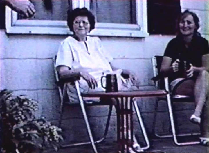 GRANDMOM MORGAN MEYER MCMULLEN AND AUNT AILEEN MEYER SNADER FROM AN OLD FAMILY MOVIE SCREENSHOT