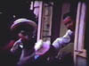 GRANDADDY JOE MORGAN WITH KATHY AND KIDS OF MARION AND DAVE KELLEY KIDS FROM AN OLD FAMILY MOVIE SCREENSHOT - 1950s