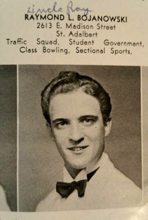 UNCLE RAY BOJANOWSKI HIGH SCHOOL YEARBOOK PHOTO 1943