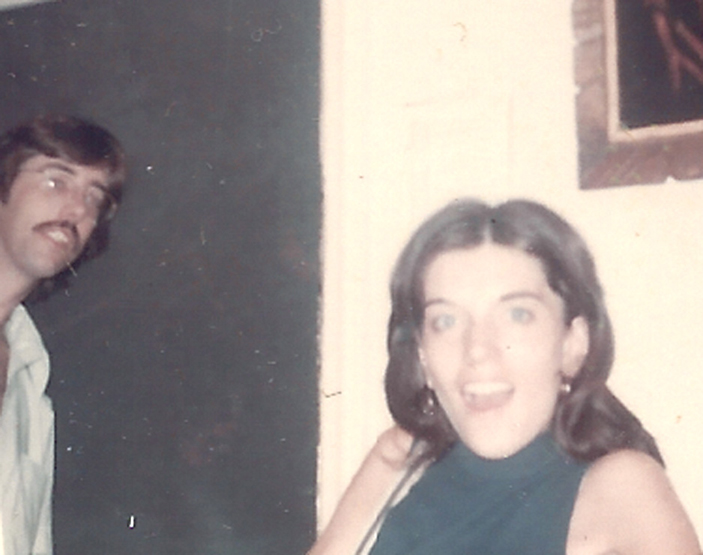 DANNY AND SISSY IN DAVE KELLEYS LIVING ROOM EARLY 1970S