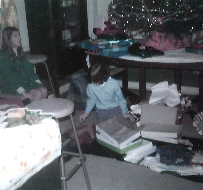 JACK AND CINDY IN DAD DINING RM VILONE VILLAGE EARLY 1970s
