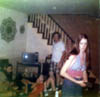 MAUREEN-MICK-TOM KELLEY AT DAVE KELLEY VILONE VILLAGE LIVING ROOM EARLY 1970s