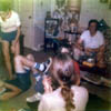 TOM-DAN-BONNIE-EARLY 1970S IN DAVE KELLEY LIVING ROOM IN VILONE VILLAGE