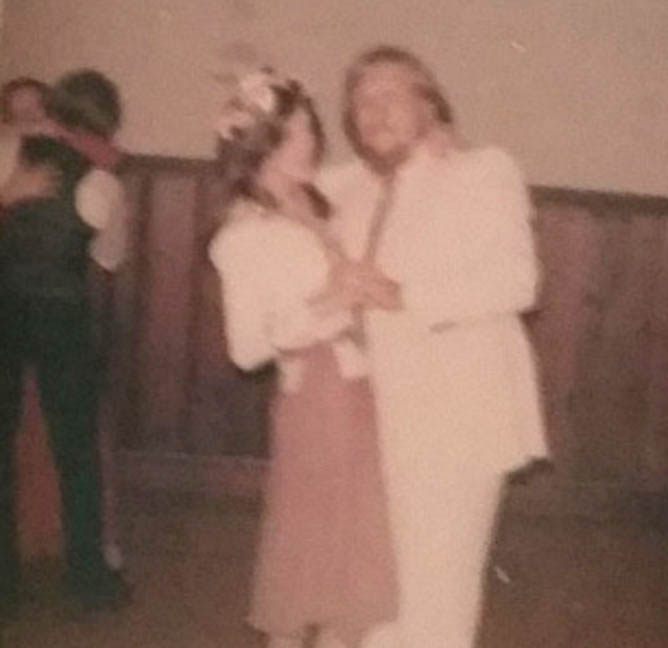 CONNIE KELLEY AND NICK PANCO AT HER WEDDING MID 1970S