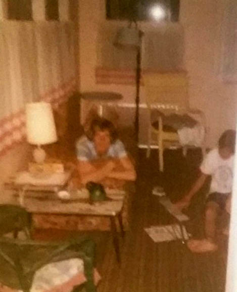 JIM KELLEY WITH HIS FATHERS GIRLFRIEND MARY IN CAPE MAY BEACH HOUSE EARLY 1970S