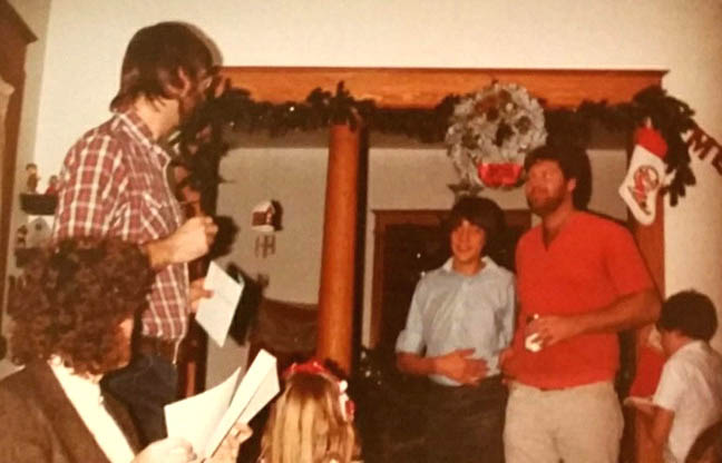 JIM KELLEY WITH HIS NEPHEW CHRIS WOJNISZ AND MICK KELLEY MID 1980S