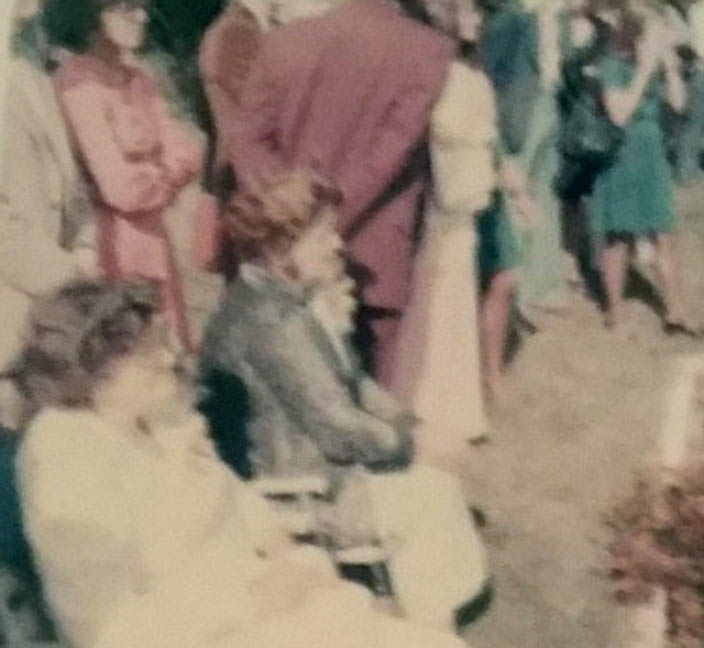 MARION KELLEY WITH HER MOTHER ELSIE MEYER MORGAN AT HER DAUGHTERS WEDDING MID 1970S
