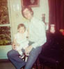 DAN KELLEY WITH DAUGHTER ANDREA AT HIS FATHERS HOUSE IN VILONE VILLAGE EARLY 1970S