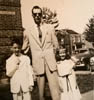 DAVE KELLEY WITH HIS SON TOMMY AND DAUGHTER KATHY EARLY 1950S