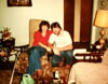 JIM KELLEY AND GWEN GARY IN GLENVILLE DE LIVING RM EARLY 1980S