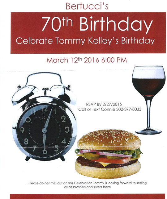 TOM KELLEY 70TH
